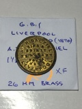Great Britian Liverpool Nd(1870) A. T. H. Dalziel 1 1/2 Pence 26mm Brass