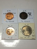 Great Britian 1960 1/2 Penny Bu, 167? 1/2 Penny Poor, 1978 2 New Pence Proof, 1969 50 New Pence Bu