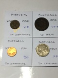Portugal 1958 10 Centavos Extra Fine, 1892 10 Reis Very Fine+, 1970 20 Centavos Bu,