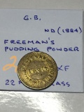 Great Britian Nd(1884) Freemans Pudding Powder Ef 22mm Brass