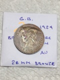 Great Britian 1924 British Empire Exhibition Au 28mm Bronze