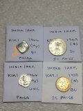 India Republic (2) 1966 (hy) Paisa Bu & Unc, 1969 (b) 50 Paise Bu, 1973 (b) 25 Paise Bu
