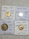 India Republic (2) 1974 (b) 25 Paise Bu, 1968 © Paisa Bu, 1974 (c) 50 Paise Bu,