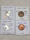 India Republic 1971 (c ) 3 Paise Ch Bu, 1954 (b) Pice Unc, 1967 (c ) 5 Paise Bu, 1952 (b) Pice Unc