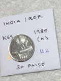 India Republic 1988 (h) 50 Paise Bu