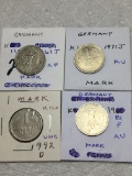 Germany 1 Mark 1967 J Ef, 1971 J Au, 1992 D Unc, 1981 F Au