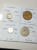 Norway 1954 Ore Unc, 1961 5 Ore Au, 1966 10 Ore Bu, 1925 Krone Very Fine