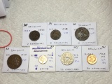 Belgium 1835 2 Centimes G, 1853 2 Centimes Vg, 1856 5 Centimes Vf, 1858 5 Centimes Vf,i