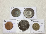 Brazil 1835 20 Reis Vg,1835 40 Reis G, 1908 40 Reis F, 1821 B 80 Reis F+,