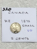 Canada 1875 5 Cent Very Good