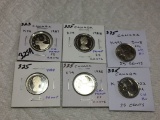 Canada 25 Cent Coins 1987 Ch Proof,2- 1988 Proof,1988 Ch Proof,2008 Ch Bu, 2022 Ml Ch Bu