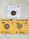 Cyprus 1944  1/2 Piastre Vf, 1949 1/2 Piastre  Au(spot)  1949 1/2 Piastre