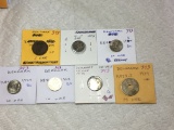 Denmark 1899 2 Ore Xf,(4-10 Ore Coins)1875 G,1954 Bu,1954 Bu,1954 Bu,
