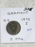Germany  2 Pfg  1875 J Xf
