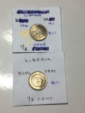 Liberia (2) 1941 1/2 Cent Bu,