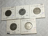 Deutschland (5-1 Mark) 1956 Vf,1988 Bu,1961 Vf,1954 Vf, 1960 Vf