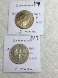 Germany (2- 2 Mark Coins) 1981 Unc,1969 Au