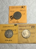 Germany(3)mark Coins 1956 D Vf,1950 J Vf/xf,1959 F Xf