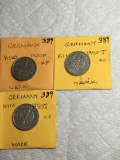 Germany (3)mark Coins 1950 F Xf,1950 J Xf,1950 J Xf