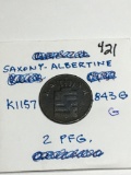 Saxony-albertine 2 Pfg 1843 G