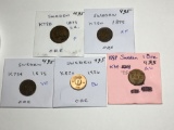 Sweden Ore 1956 Bu,1895 Xf, 1875 Vf, 1873 F, 1898 Au