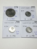 Vatican City 2 Lire 1942 Bu, 1951 Ch Bu, 1951 Ch Bu, 1952 Ch Bu