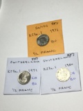 Switzerland 1/2 Franc 1971 Bu, 1971 Ch Bu, 1980 Ch Bu