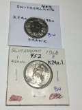 Switzerland 1 Franc 1968bu, 1980 Bu