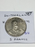 Switzerland 5 Francs 1975 Bu