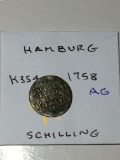 Hamburg 1758 Schilling Ag