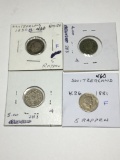 Switzerland 5 Rappen 1881 F, 1890 F, 1894 Vf, 1900 Vf