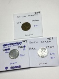 South Korea Won 1966 Au,1968 Bu, 1969 Ch Bu