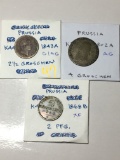 Prussia 1843 A 2 1/2 Groschen Good / Ag, 1802 A 4 Groschen Ag, 1868 B 2 Pfennig Extra Fine