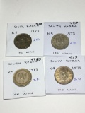 South Korea 100 Won 1973 Xf, 1973 Xf, 1973 Xf, 1973 Au