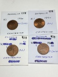 Somalia 4- Centesimo 1950 Au/unc, 1950 Au, 1950 Au, 1950 Xf/au, 