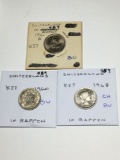 Switzerland 10 Rappen 1960 Bu, 1960b Bu, 1968 Ch Bu