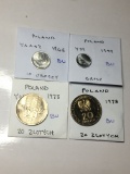 Poland 1968 10 Groszy Bu, 1949 Grosz Bu, 1973 & 1978 20 Zlotych Bu