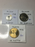 Poland 1968 10 Groszy Bu, 1973 & 1978 20 Zlotych Bu