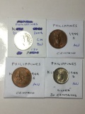 Phillipines 2004 Piso Choice Bu, (2) 1944 S Centavo Au, 1945 D 20 Centavo 