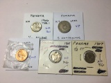 Panama 1966 1/10 Balboa Type 1 Choice Bu, 1929 5 Centesimo Very Fine, 1968 Centesimo Proof