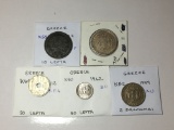 Greece 1882 A 10 Lepta Very Fine, 1912 20 Lepta Extra Fine+, 1962 50 Lepta Bu, 1959 2 Drachmai Au