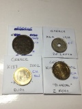 Greece 1869 10 Lepta Very Good, 1912 20 Lepta Extra Fine, 2002 