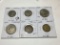 Great Britian 1958 Half Penny Ef, 1943 3 Pence, 1948 & 191 1 Shilling, 1948 & 1966(au) 2 Shillings