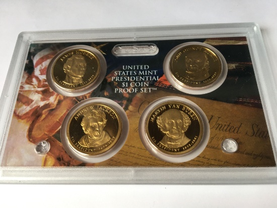 2008 U. S. Mint Presidential Dollar Coins Monroe, Adams, Jackson, Van Buren
