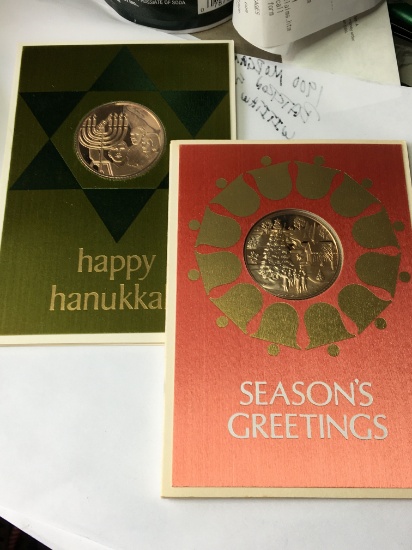 (2) 1971 Holiday Cards With Medals