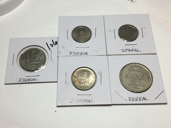 Isreal 1/2, 1/2, 1, 5, 10