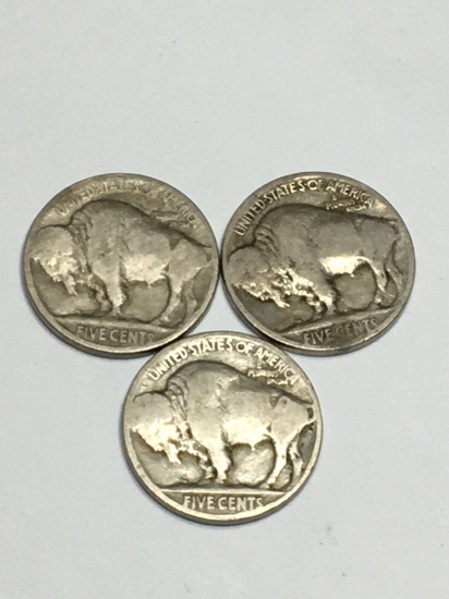 (2) Buffalo Nickels 1912 D, 1921, 1923