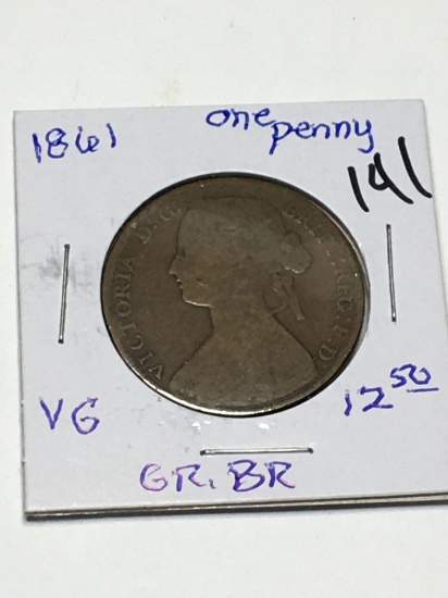 Great Britian 1861 1 Penny Very Good