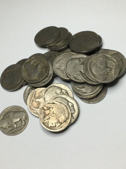 (40) Buffalo Nickel Mostly Teens Various Dates And Mint Marks