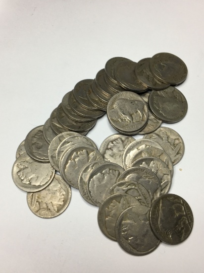 (40) Buffalo Nickel Mostly Teens Various Dates And Mint Marks